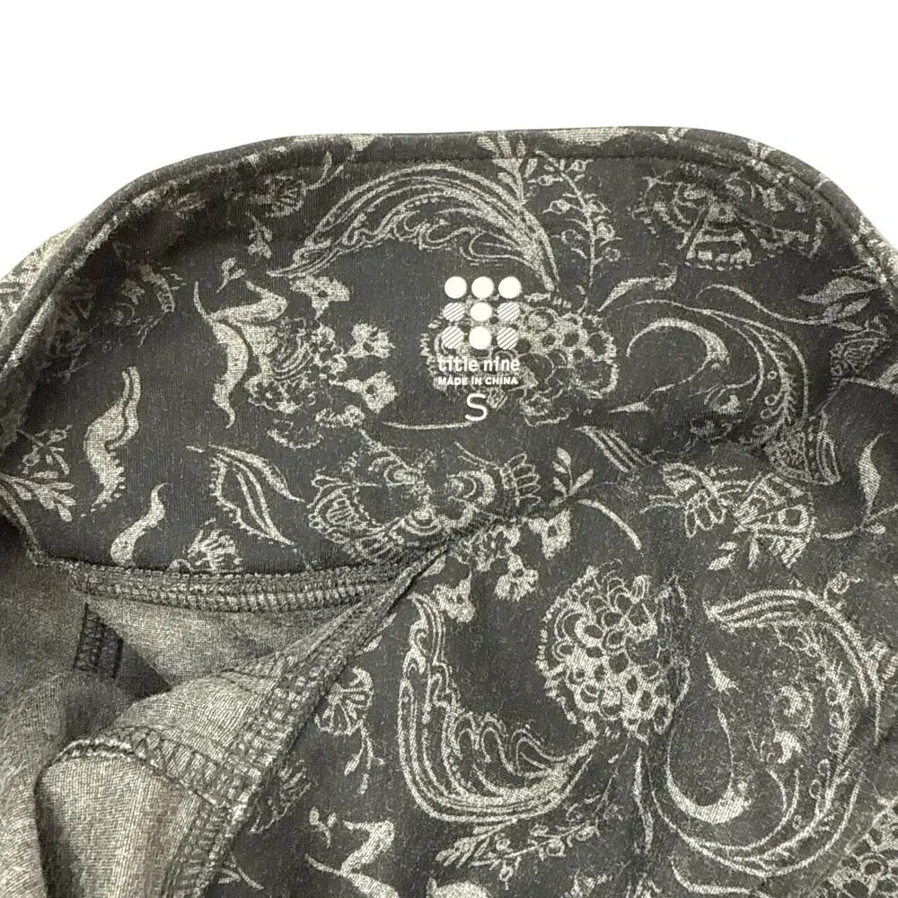 Title 9 Black Gray Floral Printed Skirt Zip Pleat Tennis Pickleball Skirt Sz‎ S
